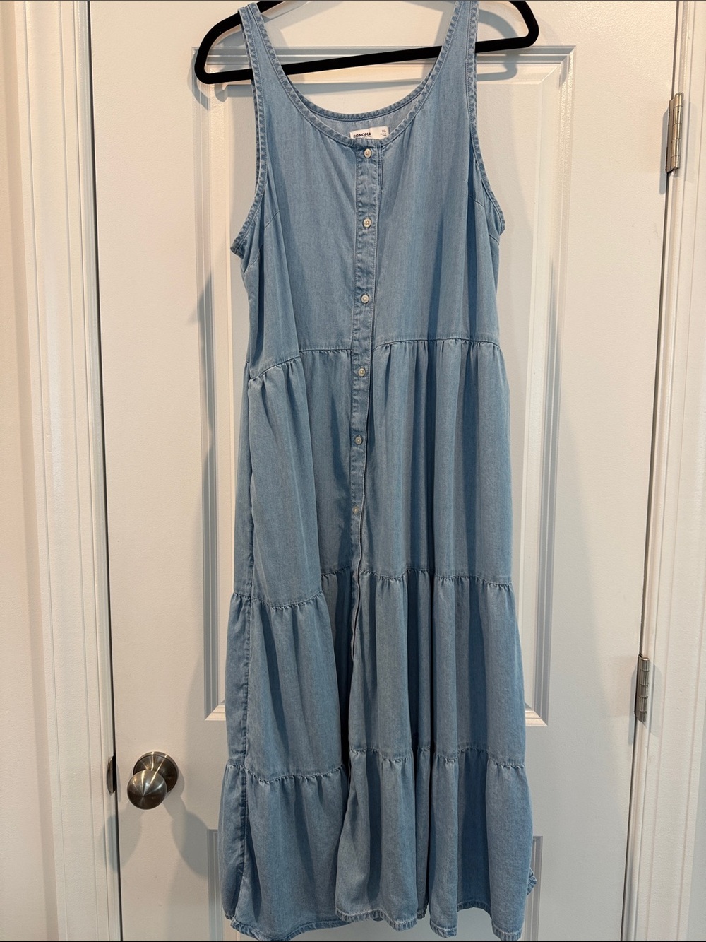 Sonoma Blue Tiered Maxi Dress Size XL Like New